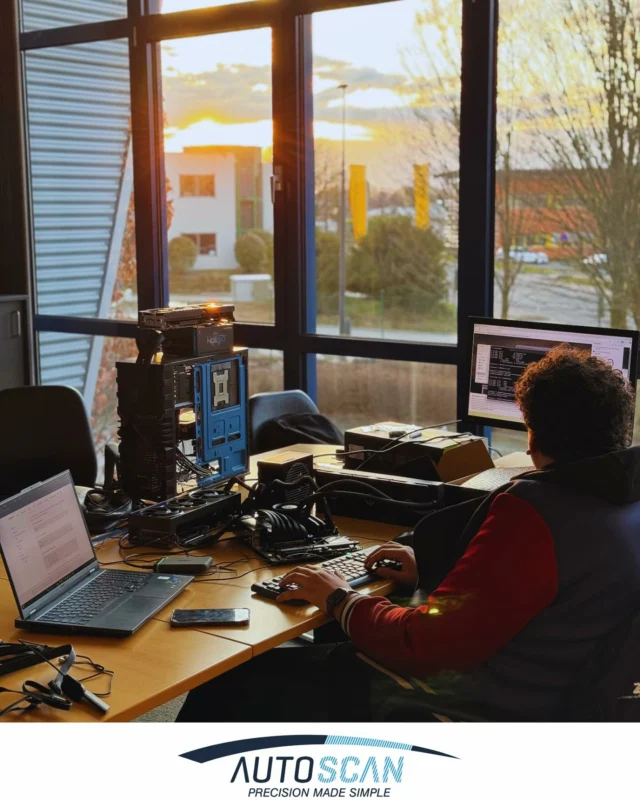 Sunset vibes from our tech lab 🌅 Here’s where the magic happens - our Al-powered scanning system in action!With 5 high-performance cameras and cutting-edge technology, we can scan a vehicle in just 3-4 seconds 🚗⚡️German engineering meets artificial intelligence#AutoTech #Innovation #Engineering #Al #AutoscanGmbH #Vehiclelnspection#TechInnovation